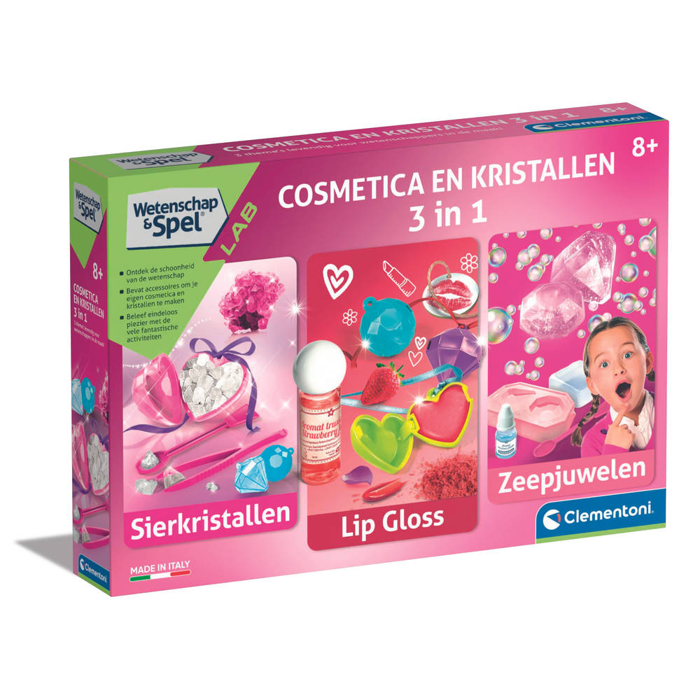 Clementoni cosmetica en kristallen 3-in-1