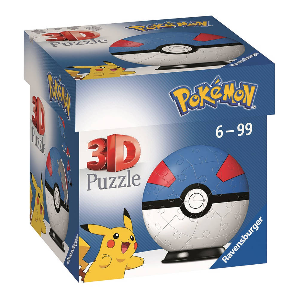 Ravensburger 3D Puzzel Pokémon Great Ball - 54 stukjes