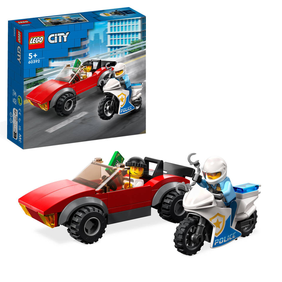 LEGO City Achtervolging auto op politiemotor 60392