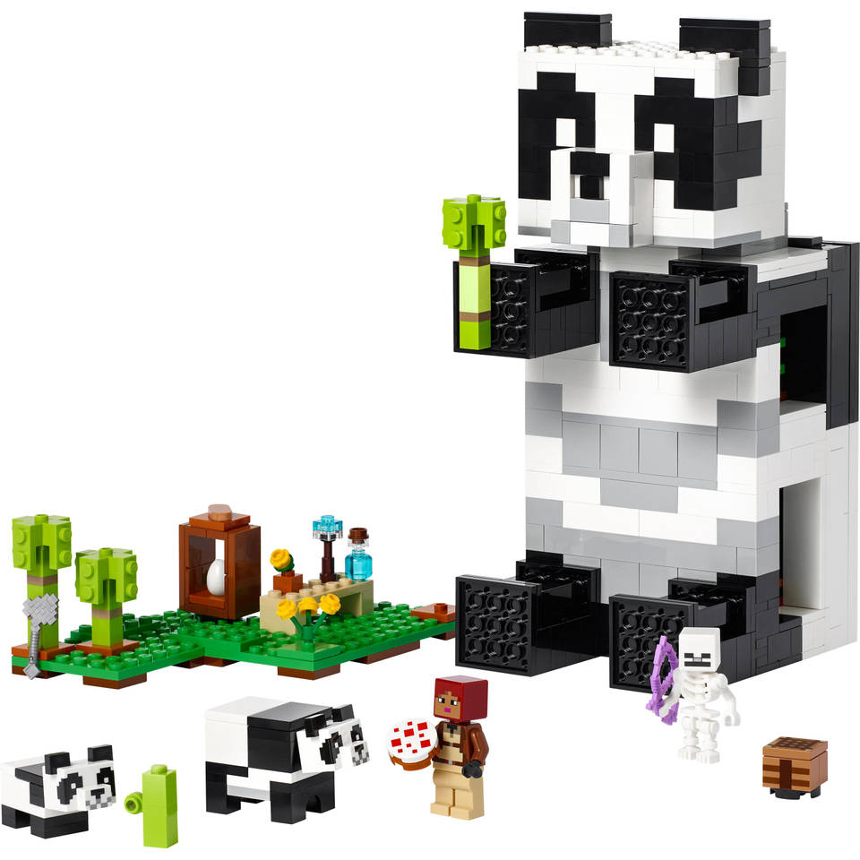 banner omringen seks LEGO Minecraft het Panda huis 21245