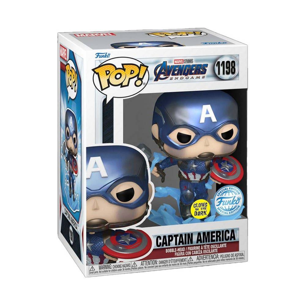 Pakket details Specifiek Funko Pop! figuur Marvel Avengers Endgame Captain America with Mjolnir