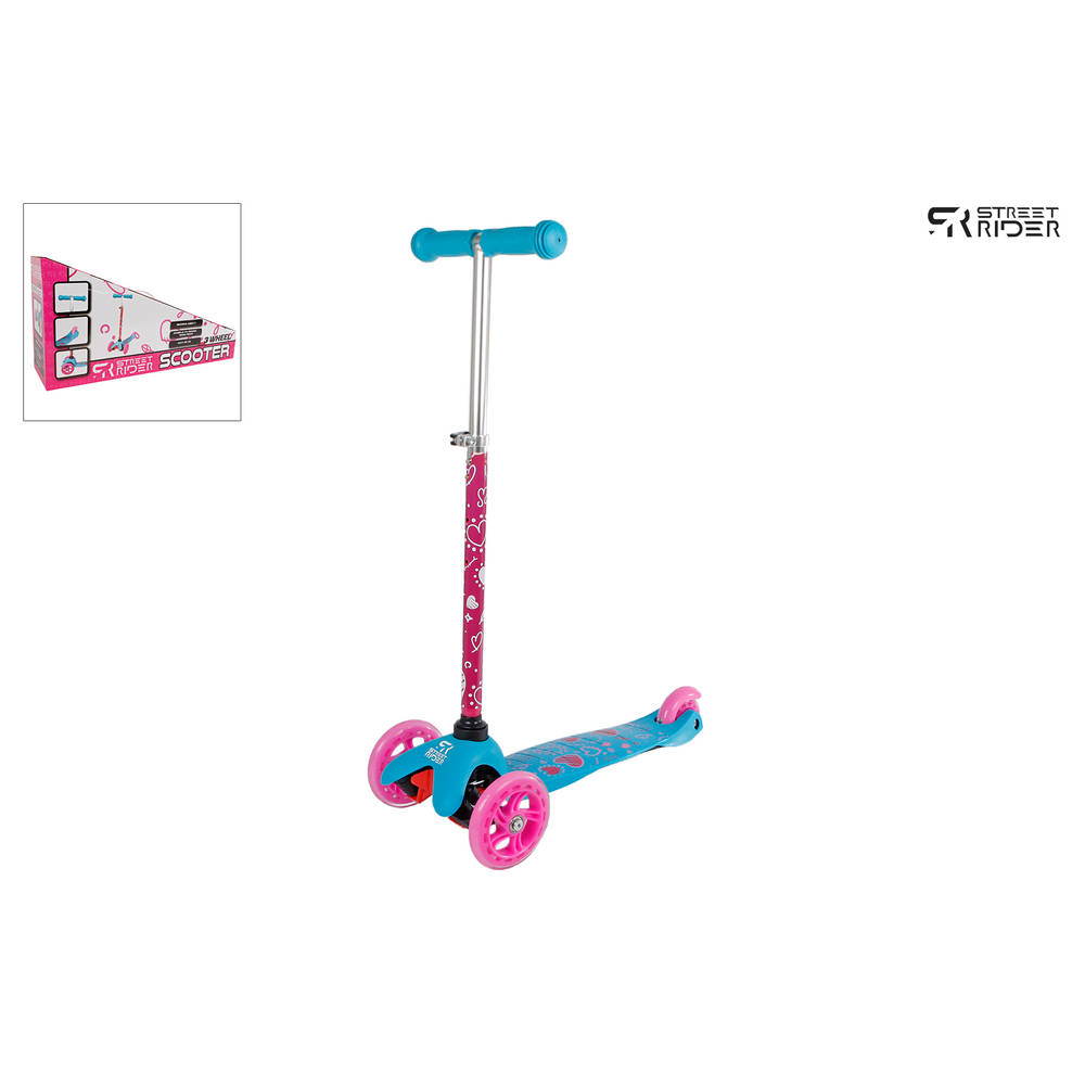 Street Rider 3-wiel step - roze