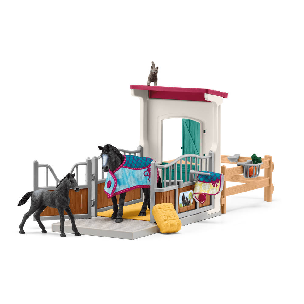 schleich HORSE CLUB Paardenbox met merrie en veulen 42611 Main Image