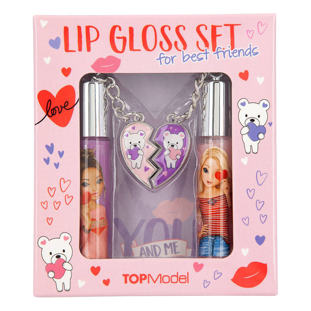 TOPmodel bff lipgloss set blauwe bes/perzik