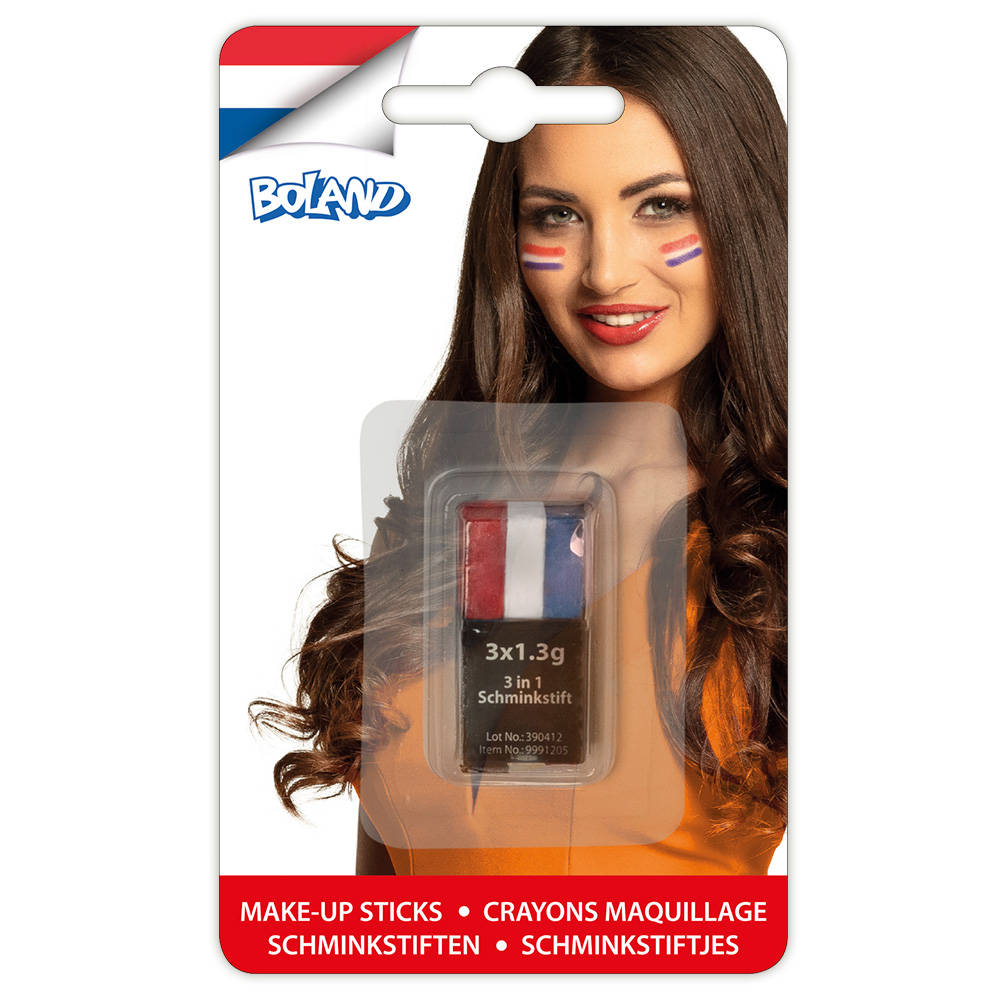 Schminkstift Rood-Wit-Blauw