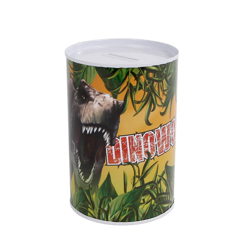 Metalen DinoWorld spaarpot