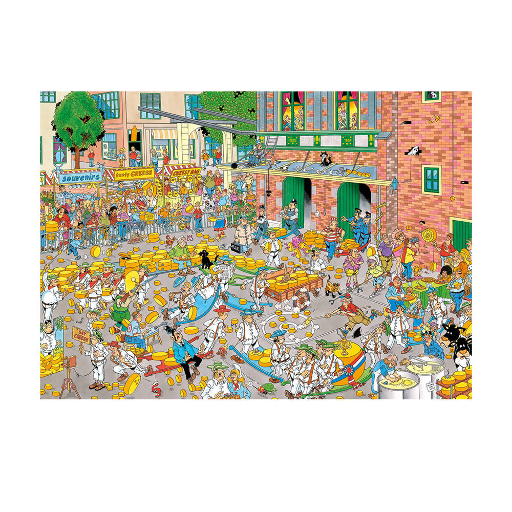 JUMBO Jan Van Haasteren JVH - Battaglia di Ludo - NK Mens Erger Je Niet - Puzzle per Adulti, umoristico, Cartone Riciclato al 100%, 1000 Pezzi
