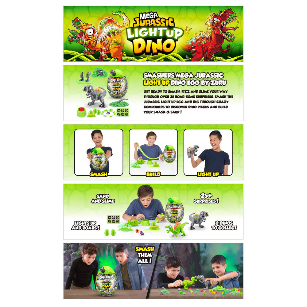 Smashers Mega Jurassic lichtgevende dinosaurus
