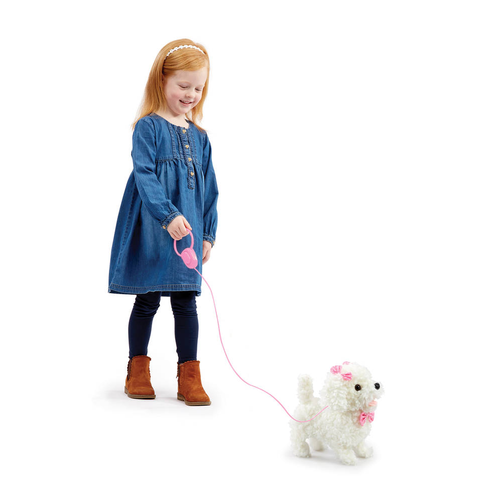 Pitter Patter Pets Walk Along poedel met strik