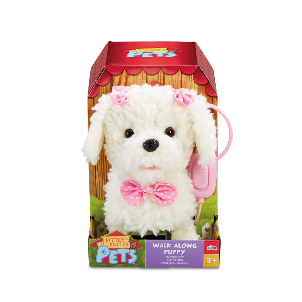Pitter Patter Pets Walk Along poedel met strik