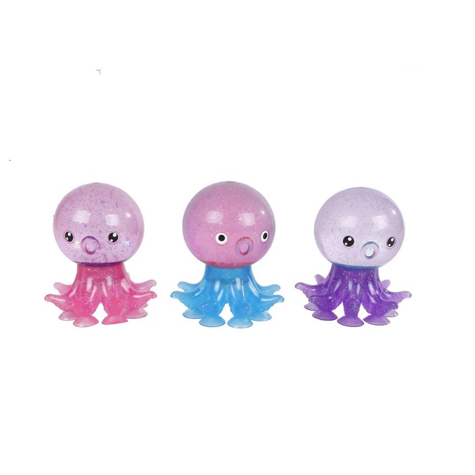 Octopus glitterknijpbal met zuignappen Main Image