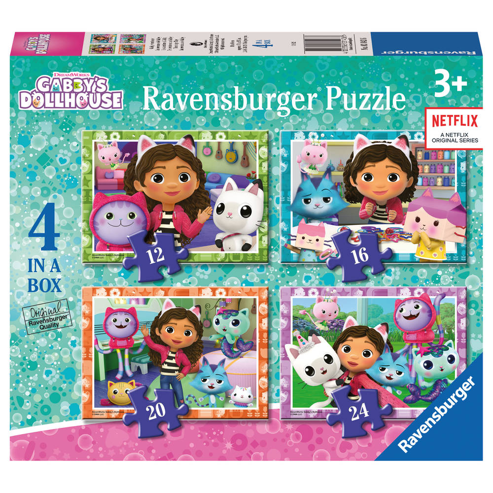 Ravensburger puzzel Gabby's Poppenhuis 4-in-1 puzzelset