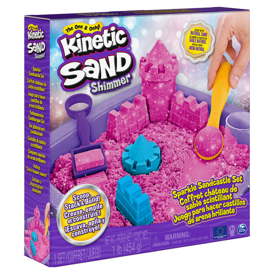 Kinetic Sand glinsterend zandkasteel speelset - roze Main Image