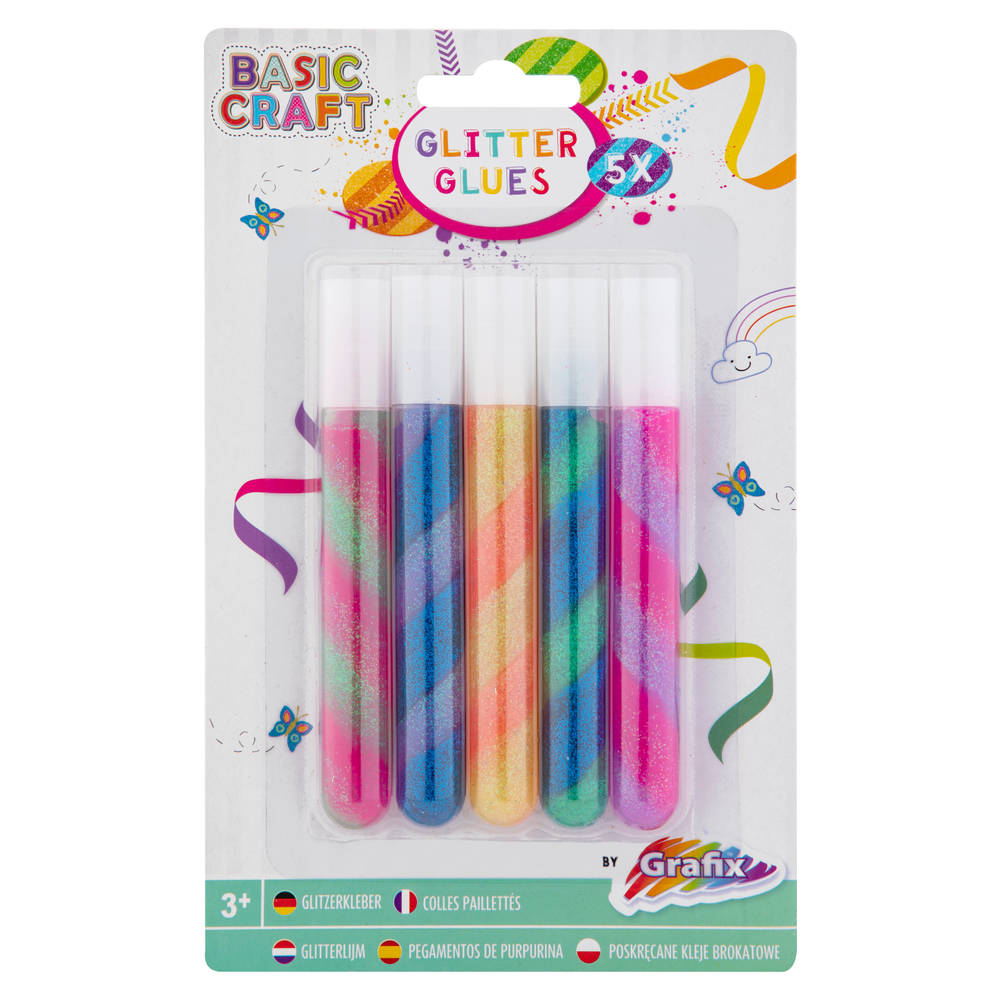 Twisted glitterlijm - 5 stuks