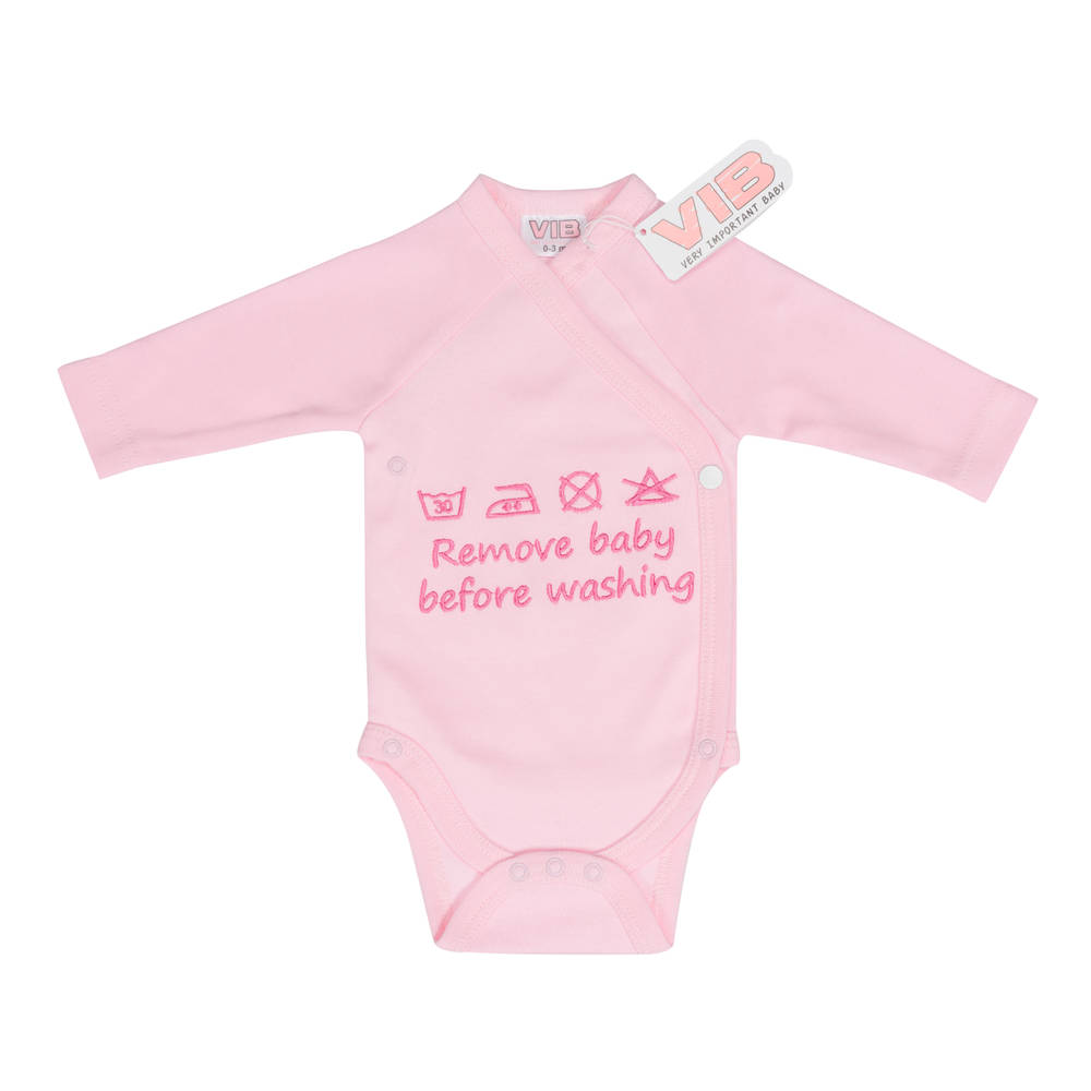 VIB remove baby before washing rompertje - roze