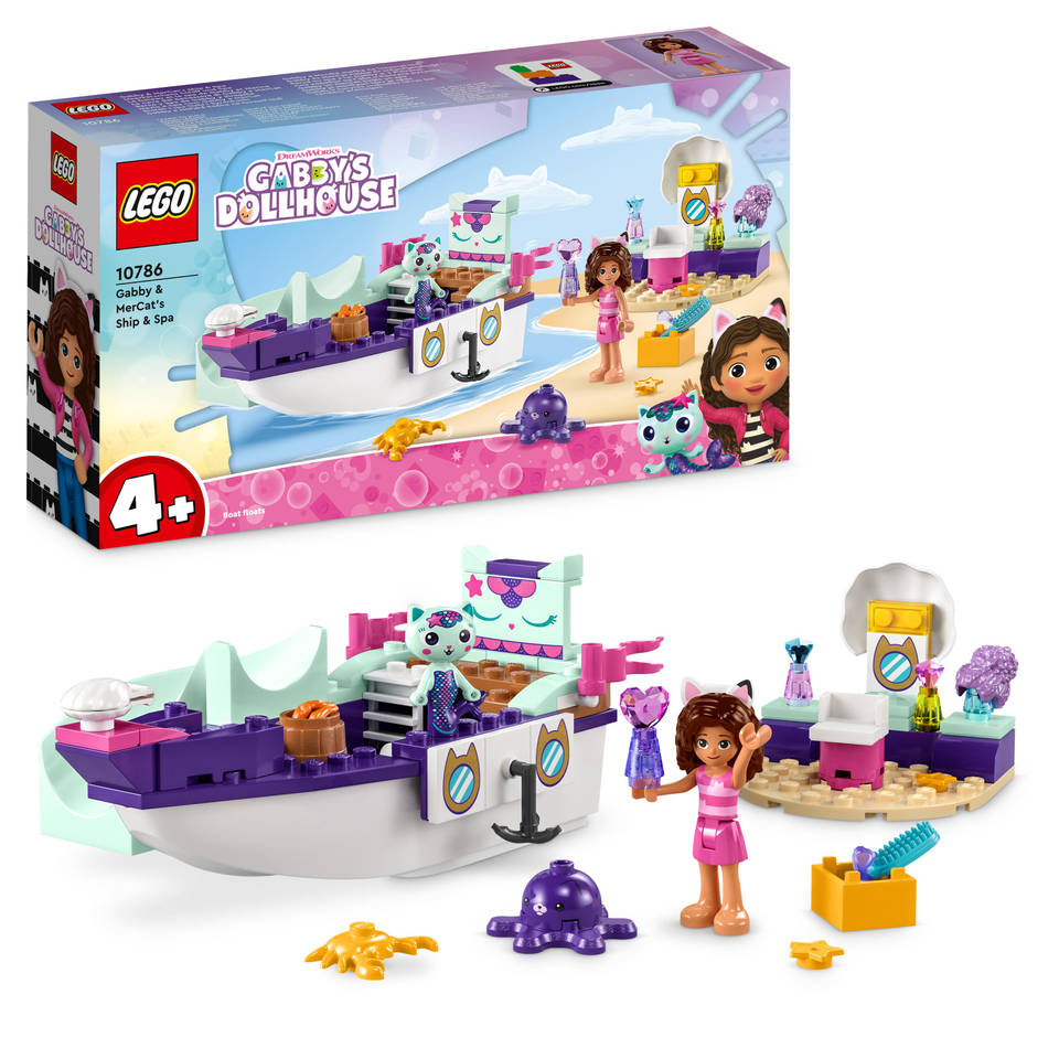 LEGO Gabby's Dollhouse vertroetelschip van Gabby en Meerminkat 10786