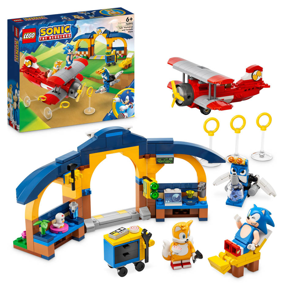 LEGO Sonic the Hedgehog Tails' werkplaats en Tornado vliegtuig 76991