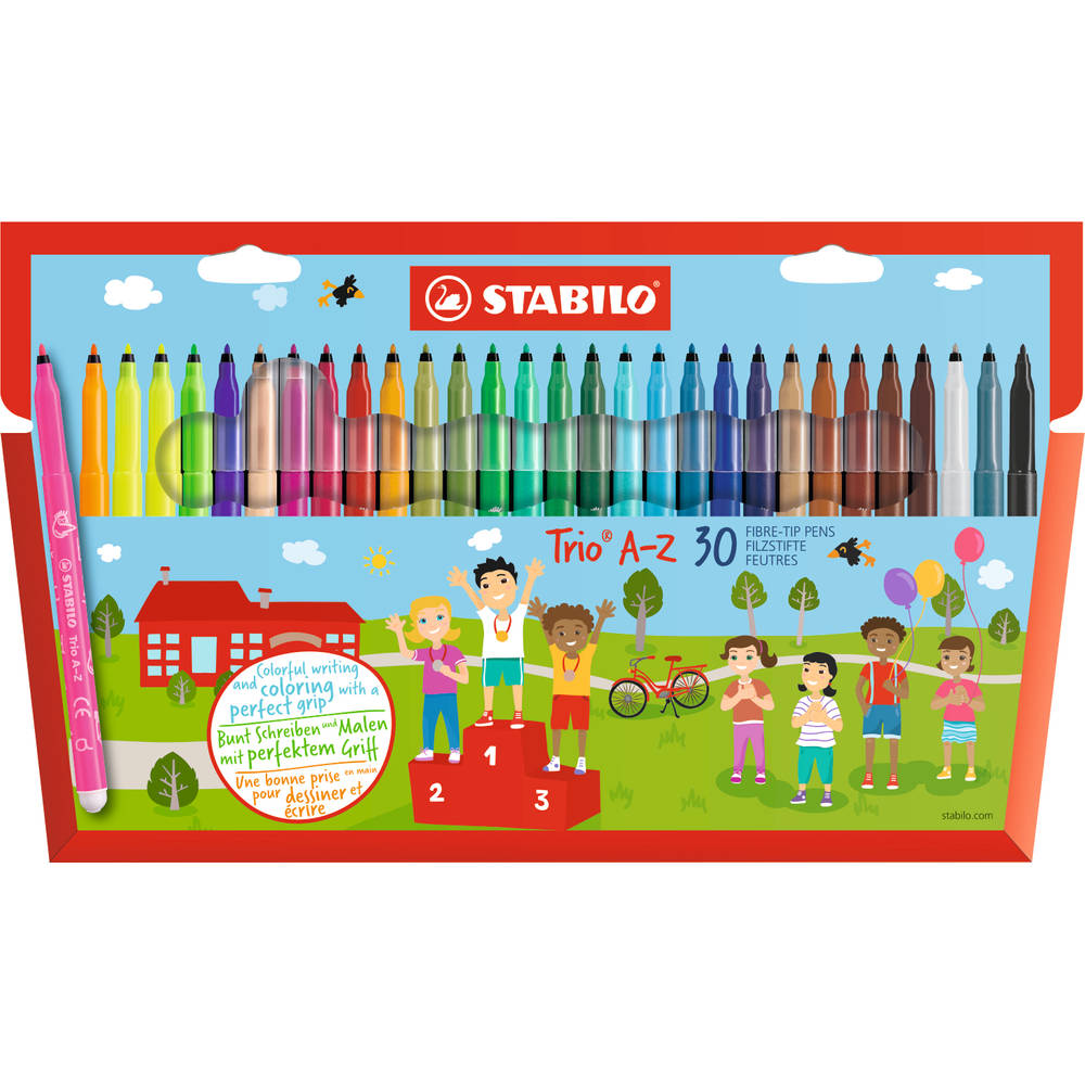 STABILO Filzstift Fasermaler Trio A-Z XL Kartonbox Box XL 240 Stück/20 Farben