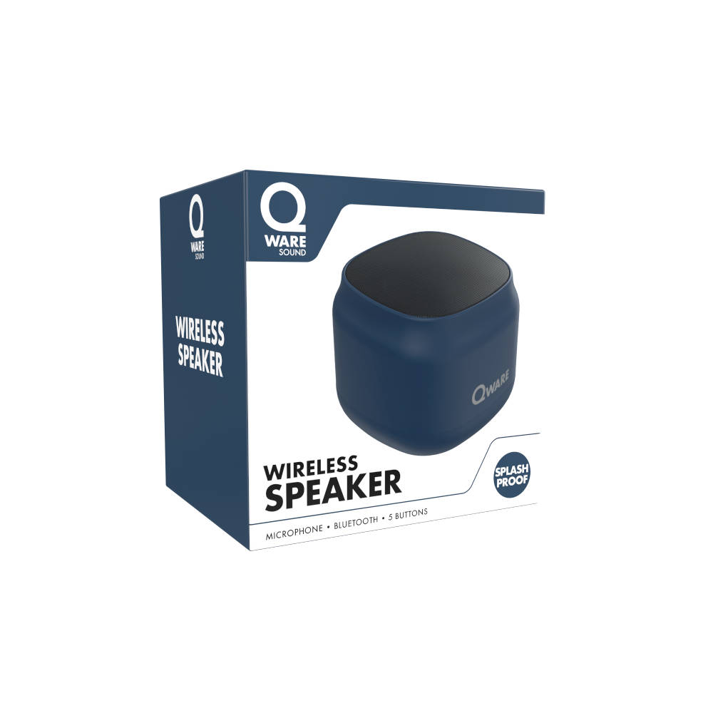 Qware draadloze bluetooth speaker blauw