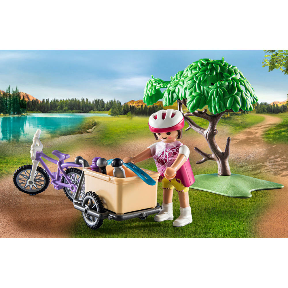PLAYMOBIL Family Fun Mountainbike-Tour – Spielset Ab 4 Jahren, 52 Teile Mit 3 Figuren & Fahrrädern