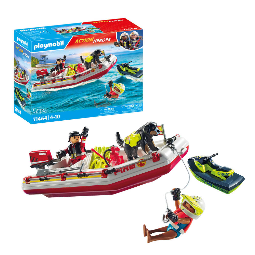PLAYMOBIL Action Heroes brandweerboot met waterscooter 71464 Main Image