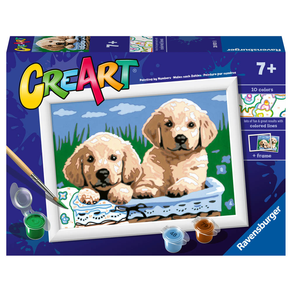 Ravensburger CreArt schilderen op nummer schattige puppy's Main Image