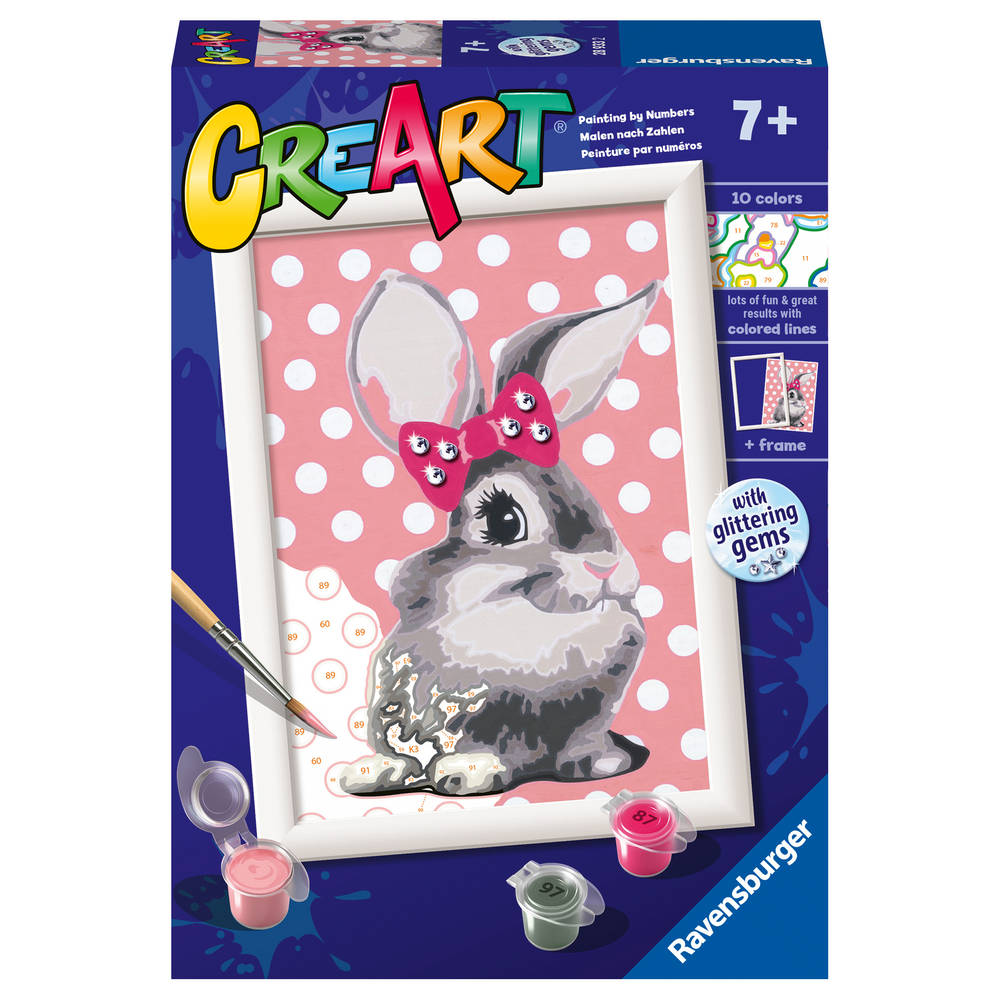 Ravensburger CreArt Schilderen op nummer konijn met glitter
