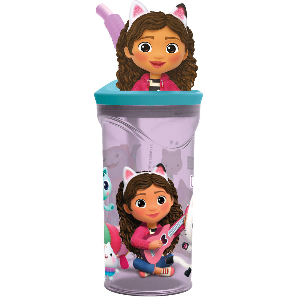 Gabby's Poppenhuis 3D figuurbeker met rietje - 360 ml