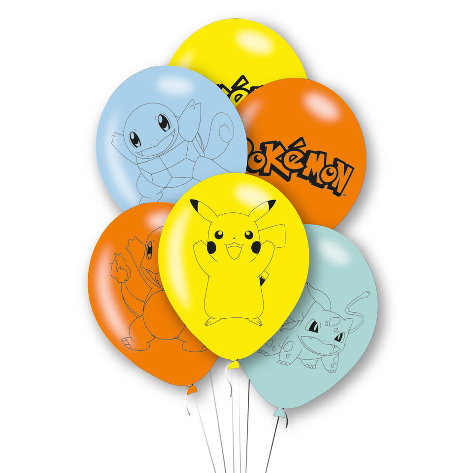 Pokémon ballonnen set 6-delig - 27,5 cm