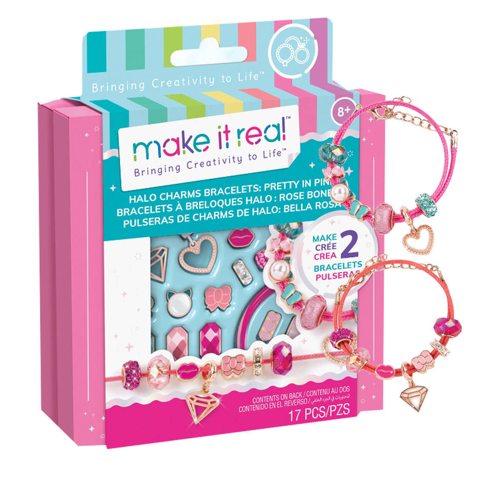Make It Real halo charms bedelarmbanden pretty in pink Main Image