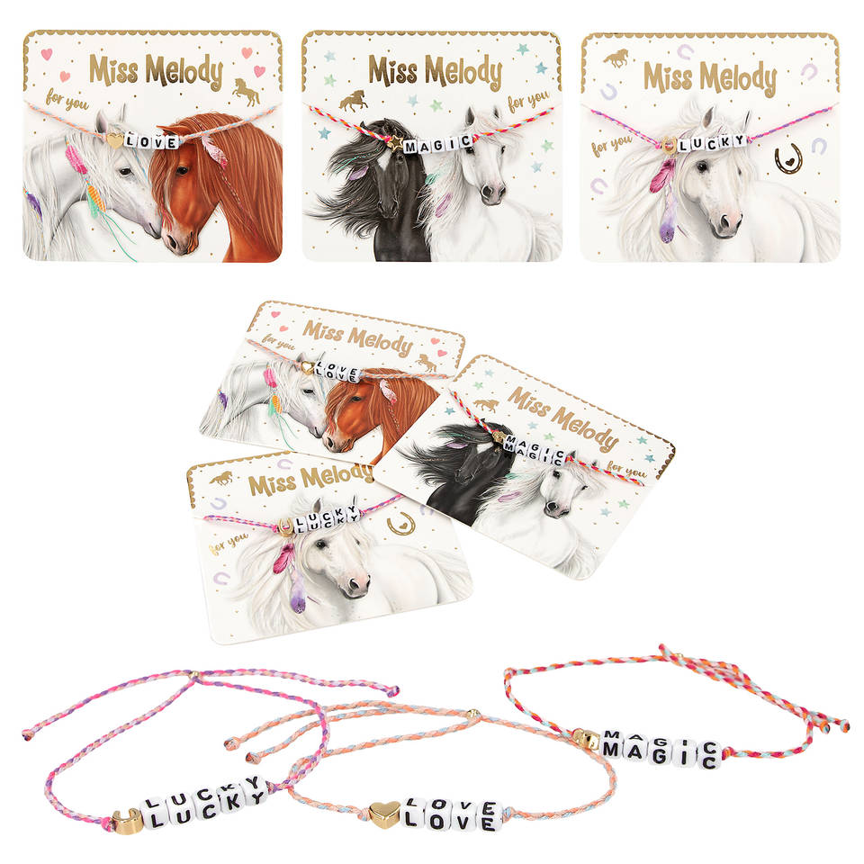 Miss Melody armband textiel met boodschap
