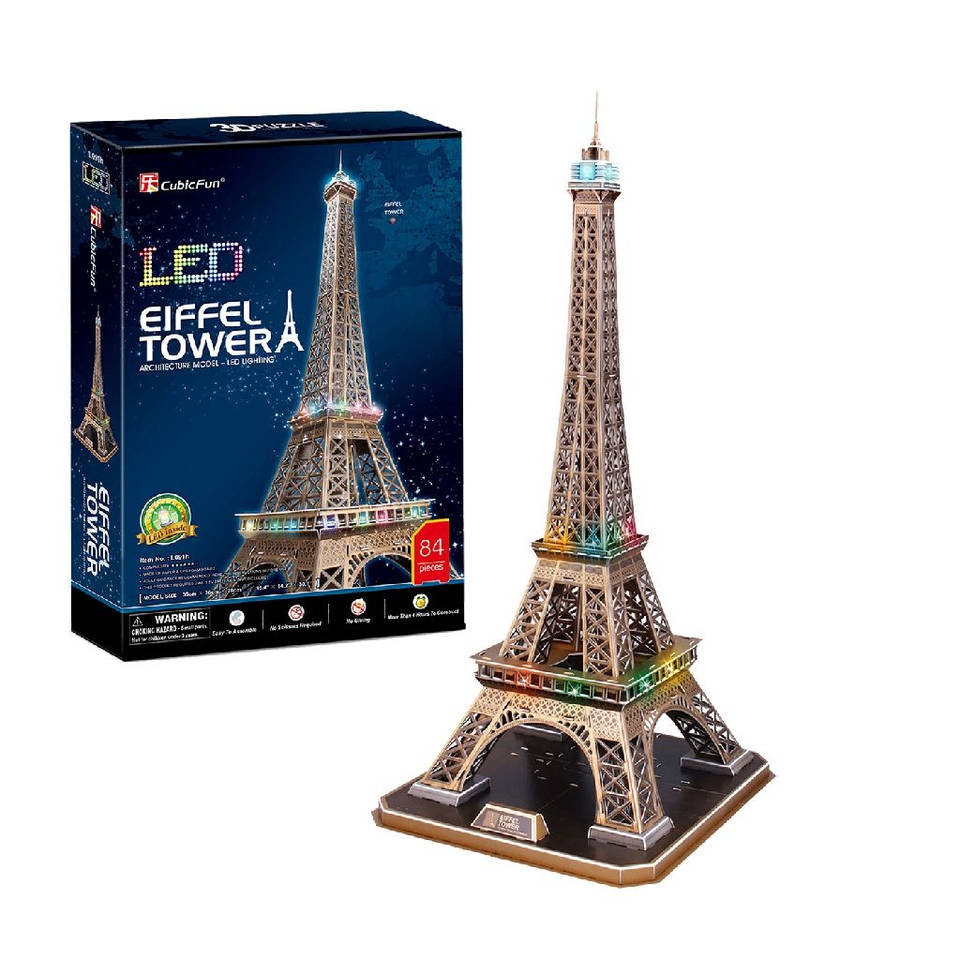 3D-puzzel van de Eiffeltoren met Ledverlichting