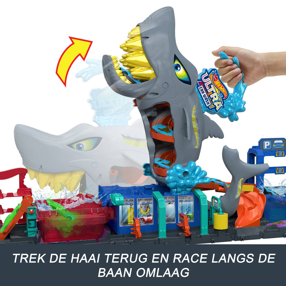 Hot Wheels City HBY96 Ultieme octopus wasstation, 1,20 m lang, met auto die van kleur verandert in het water, speelgoed voor kinderen, HBY96