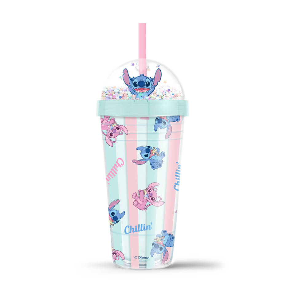 Disney Stitch beker met rietje - 420 ml