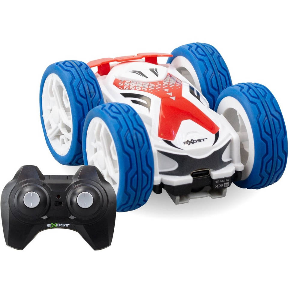Exost op afstand bestuurbare mini flip NEO stuntauto - wit - 1:34 Main Image