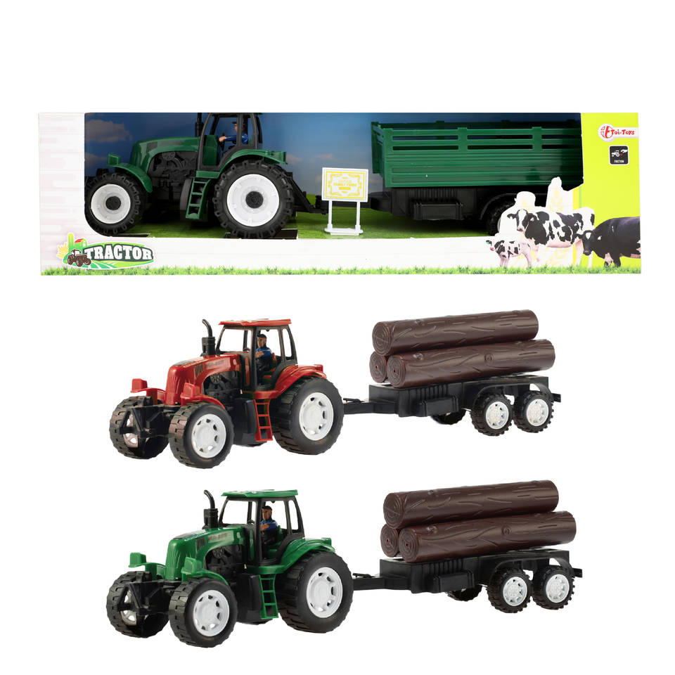 Tractor met aanhanger frictie 17 cm