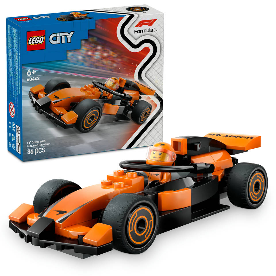 LEGO CITY F1 coureur met McLaren racewagen 60442