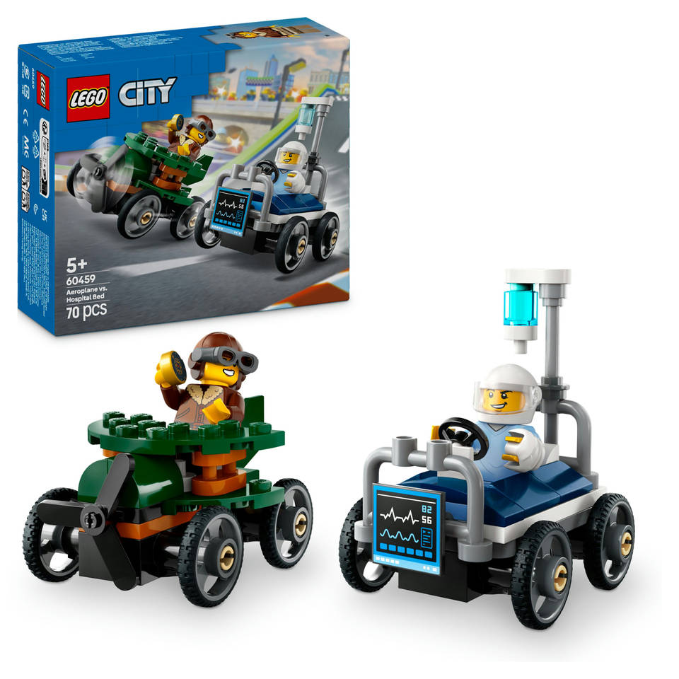 LEGO CITY raceautopakket vliegtuig vs. ziekenhuisbed 60459