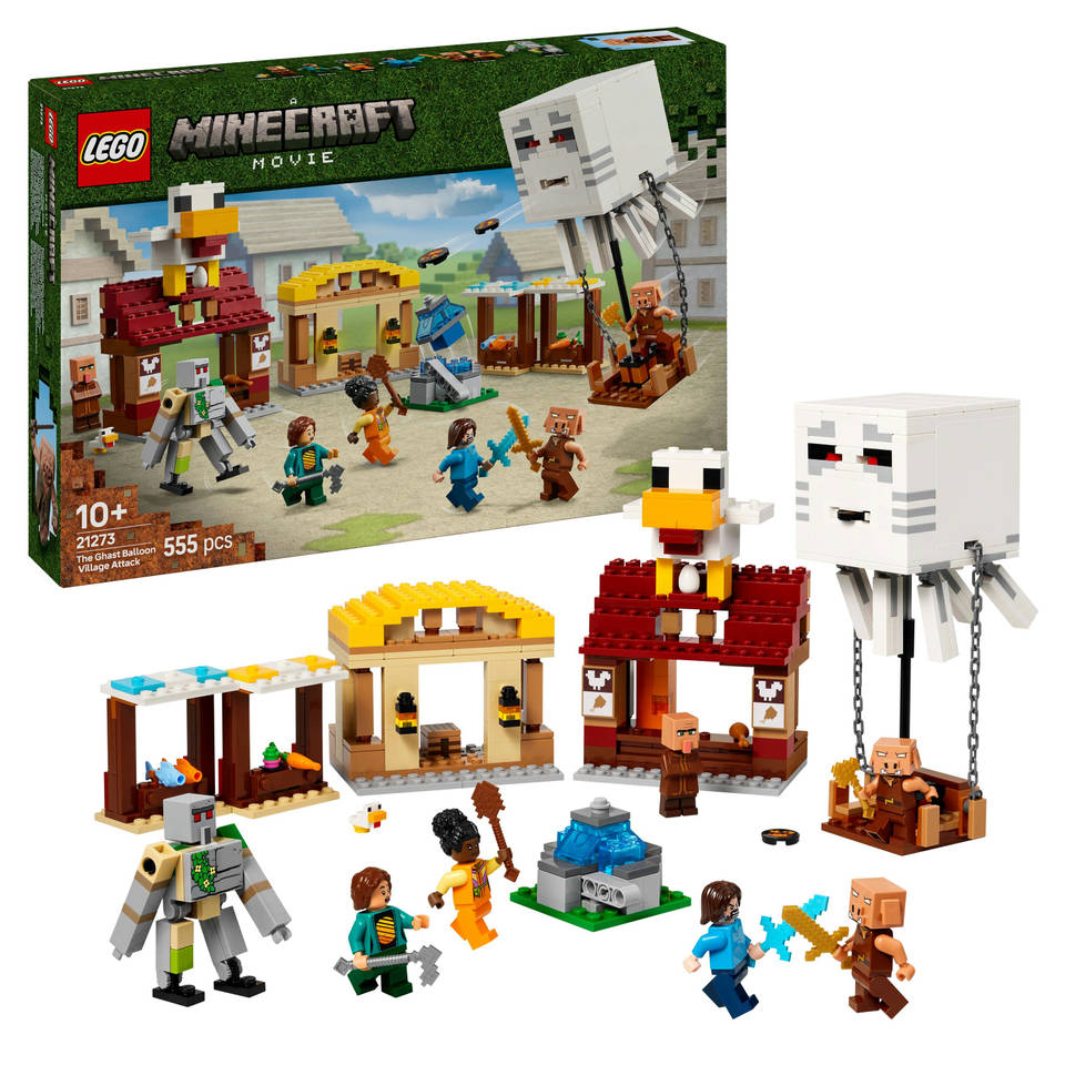 LEGO Minecraft de Ghast-Ballon aanval op het dorp 21273