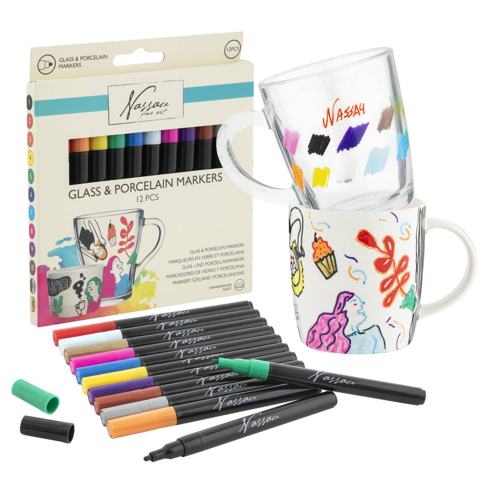 Nassau glas en porselein marker set 12-delig