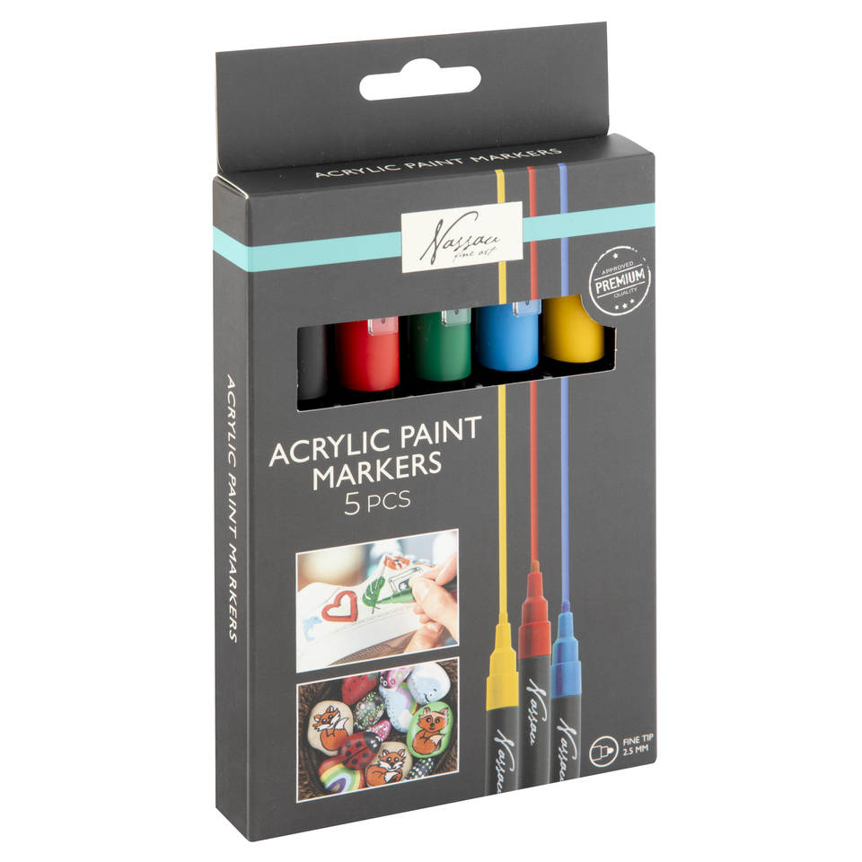 Nassau acrylverf marker set 5-delig