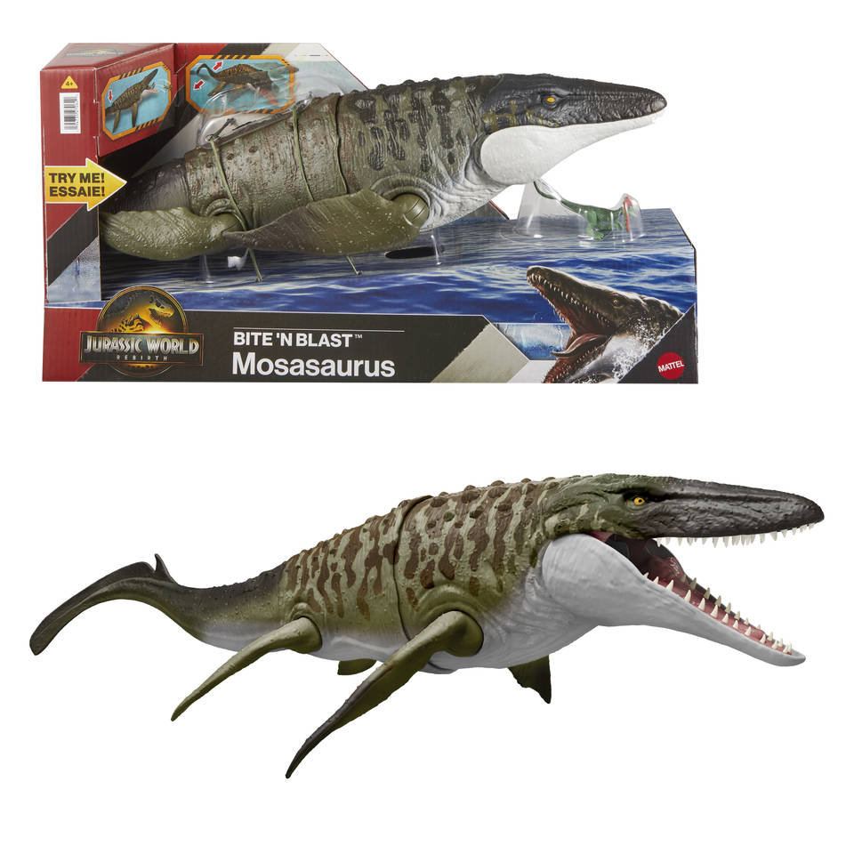 Jurrasic World Rebirth Bite 'N Blast Mosasaurus actiefiguur Main Image