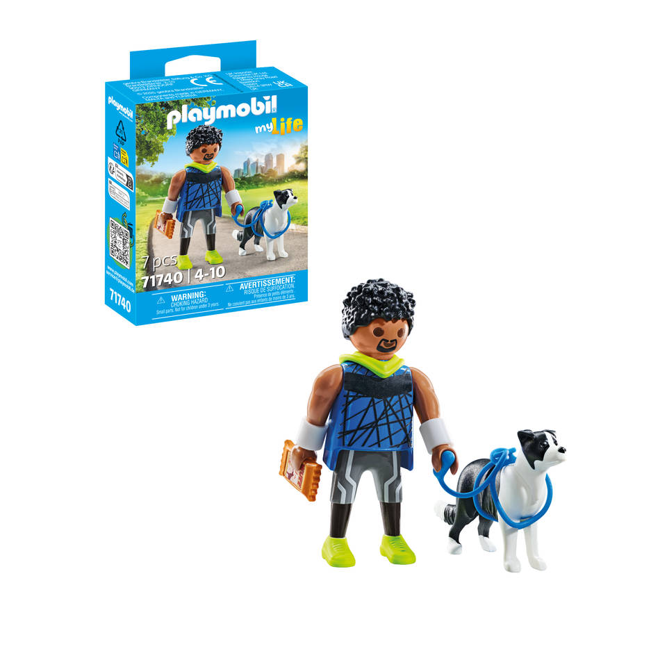 PLAYMOBIL My Life jogger met border collie 71740