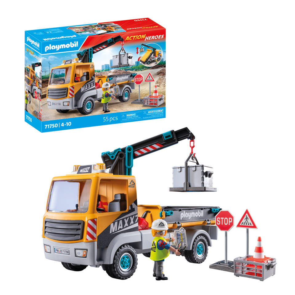 PLAYMOBIL Action Heroes vrachtwagen met kraan 71750