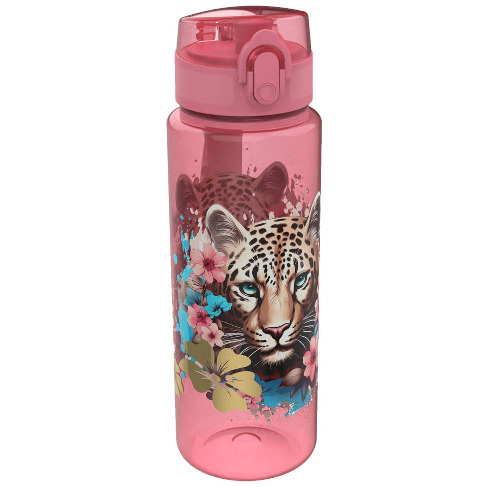 Lunch Buddies waterfles luipaard met bloemen - 600 ml