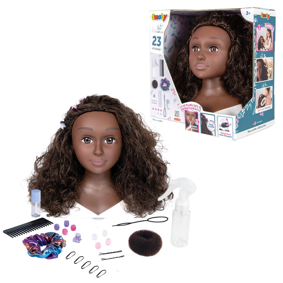 My Beauty kaphoofd met donkere krullen 23-delig