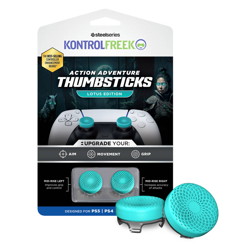 KontrolFreek Action Lotus Thumbsticks PS4 + PS5 - blauwgroen