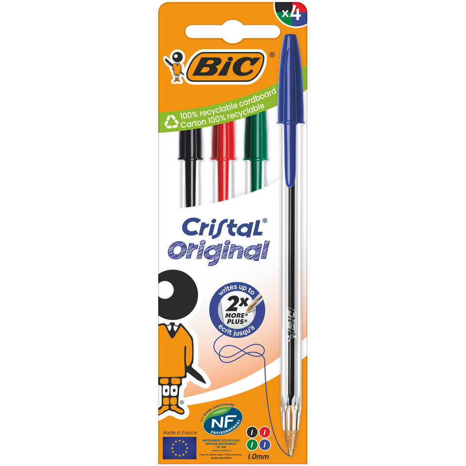 BIC Cristal Original balpen set 4-delig - multikleur