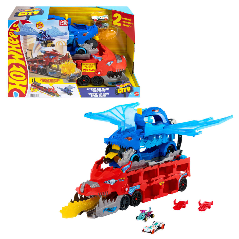 Hot Wheels ultieme dubbele draak transportvoertuig