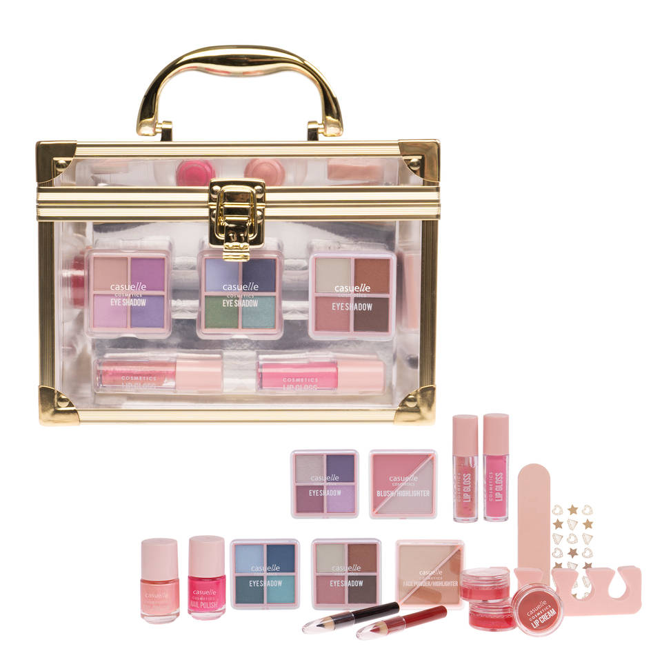 Make-up koffer met gouden frame